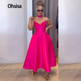 ohsisa 2025 Autumn New Elegant V-neck High Waist Slimming A-line Dress Long Dress Women's Fashion Solid Casual Dress