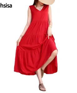 2025 Women's Elegant Holiday V Neck Dress Solid Color A-Line Cake Skirt with Loose Layered Patchwork Hem Summer Chiffon Material