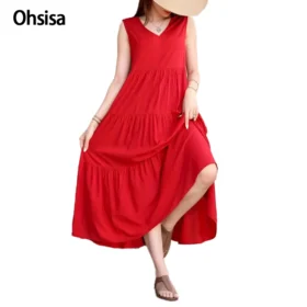 2025 Women's Elegant Holiday V Neck Dress Solid Color A-Line Cake Skirt with Loose Layered Patchwork Hem Summer Chiffon Material