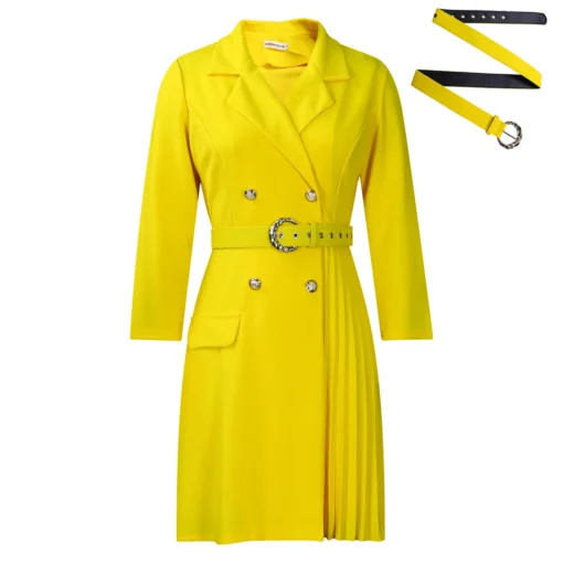 2025 Women V-neck Pleated Dresses New Fashion Spring Summer Lady Elegant Solid Color Africa Three Quarter Sleeve Office Dress - 图片 6