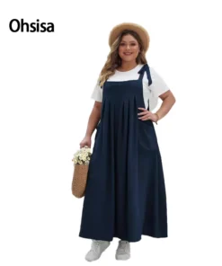 2025 WOman Dress Summer New Women's Plus Size Fashion Dress European American Solid Color Fashion Clothes Woman Dress